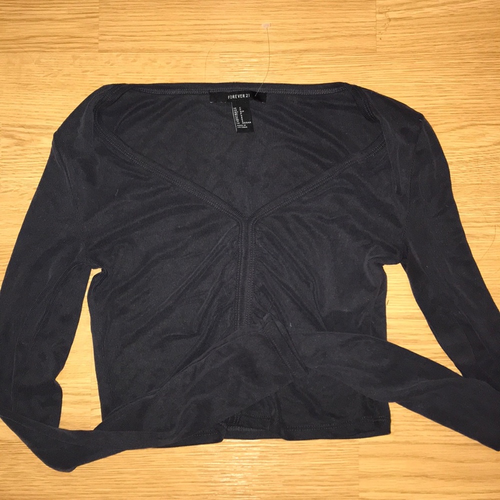 Long Sleeve Cropped Blouse